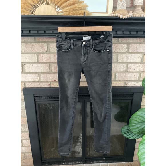 FRAME La Garcon Black Straight Leg Jeans Size 25 - Picture 2 of 10